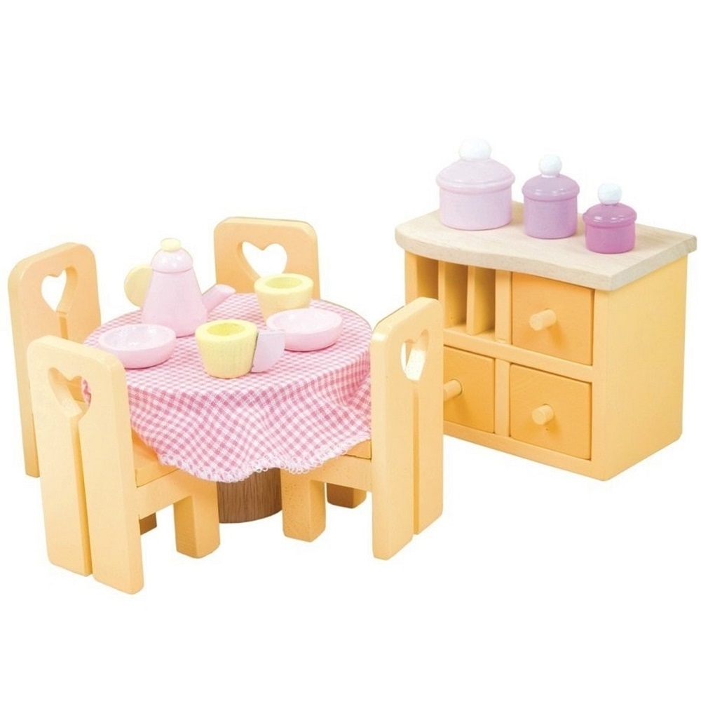 plum wooden dolls house