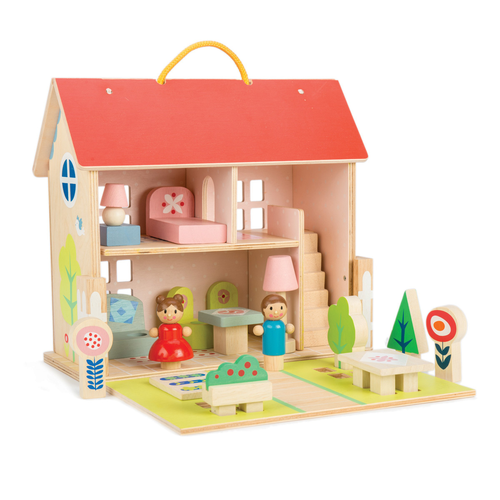 Wooden Dolls House Set