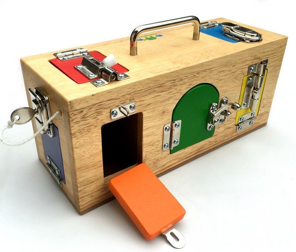lock box wooden activity toy