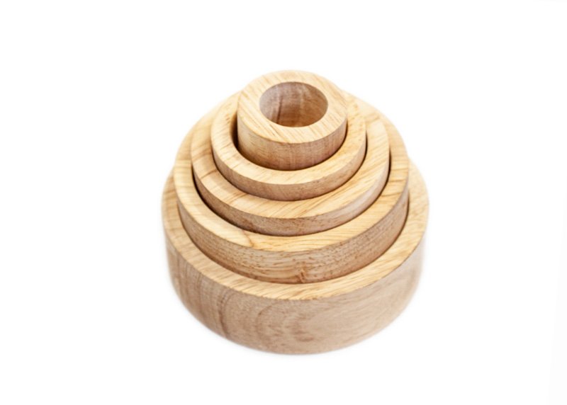 wooden stacking bowls