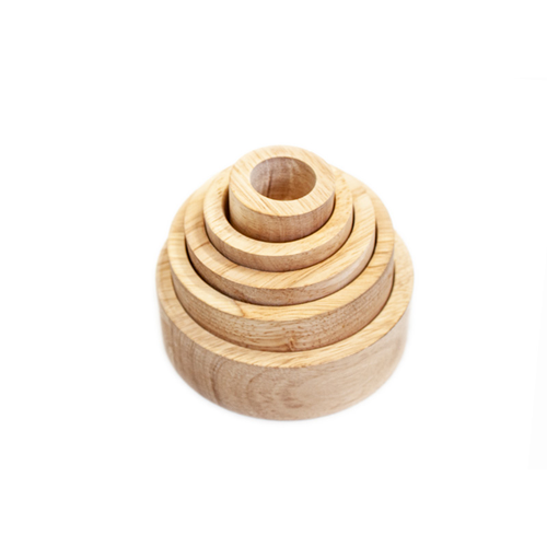 Natural Wooden Stacking Bowls