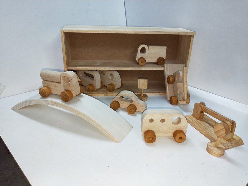 wooden vehicle play set